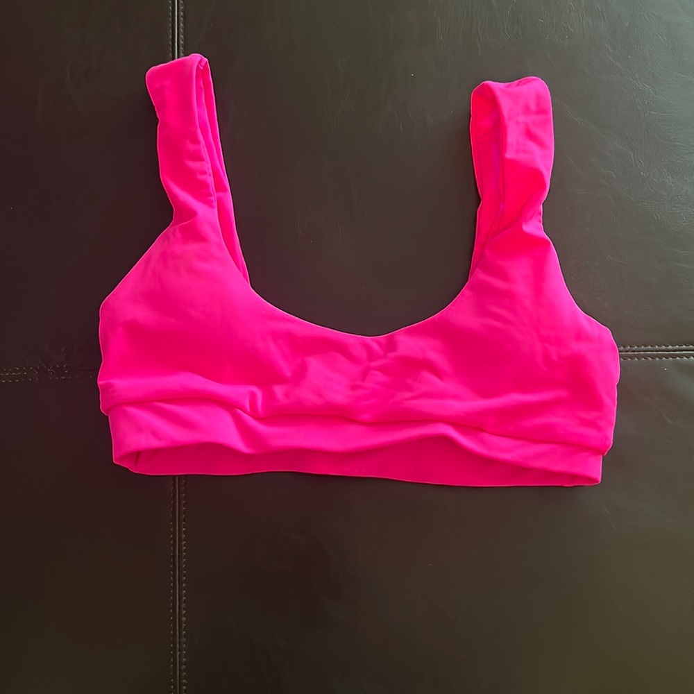 Neon pink swim top